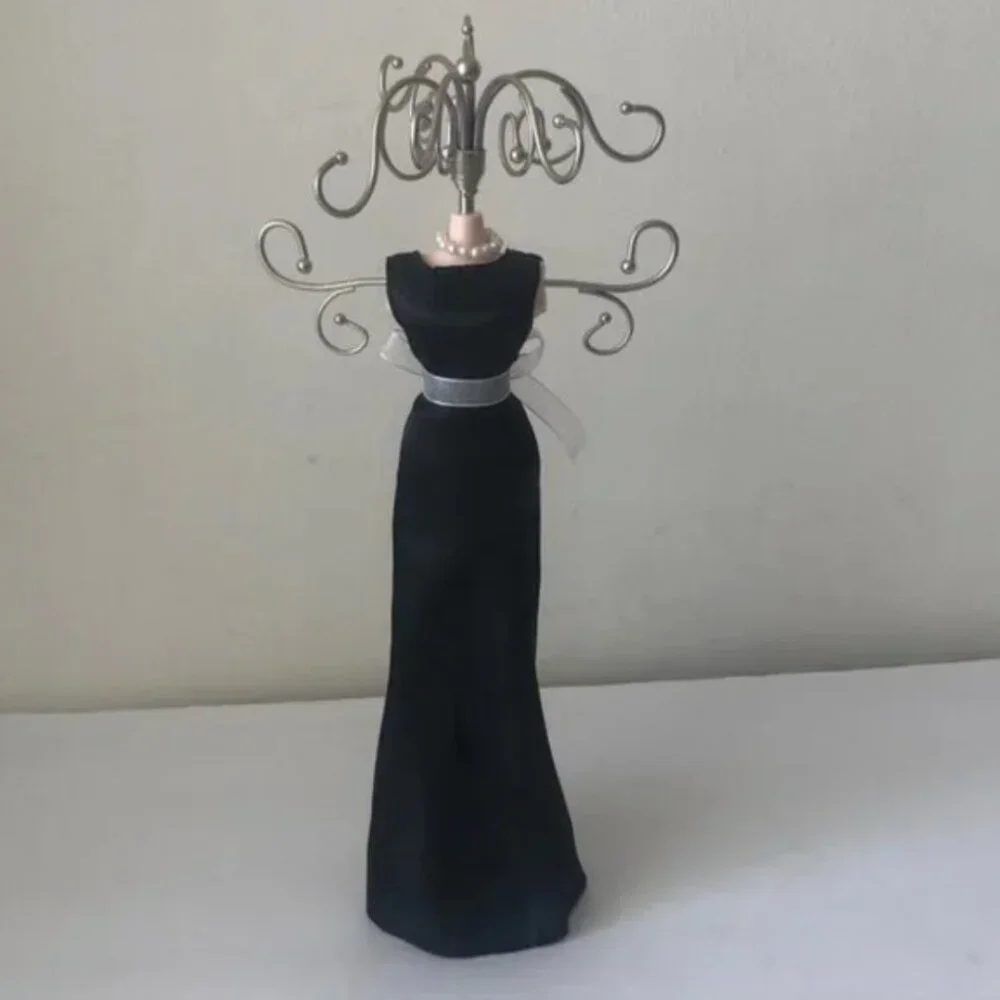 Black Dress Doll Jewelry Stand Tree Organizer Display 15